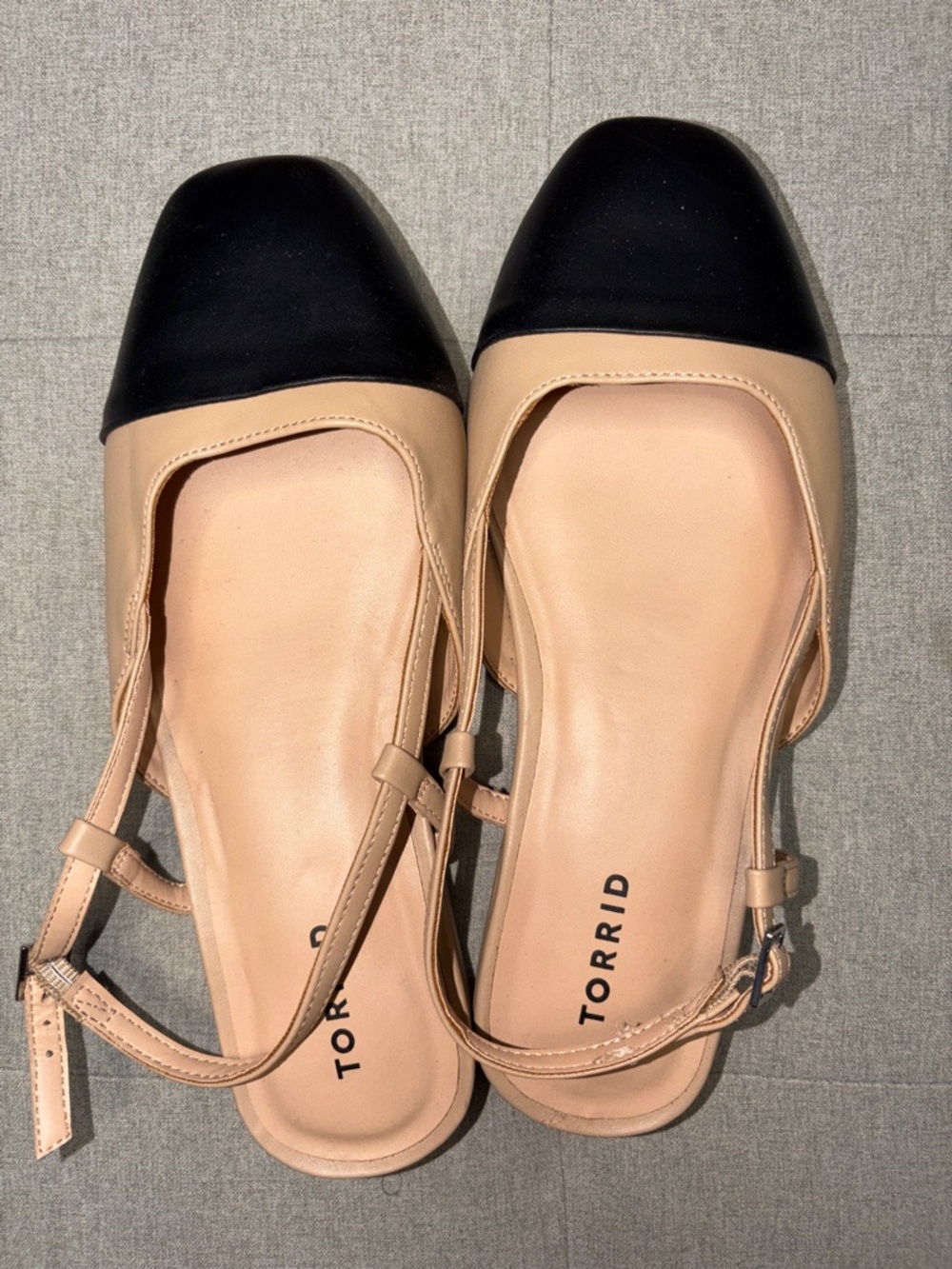 Torrid Nude and Black Two-Tone Slingback Flats